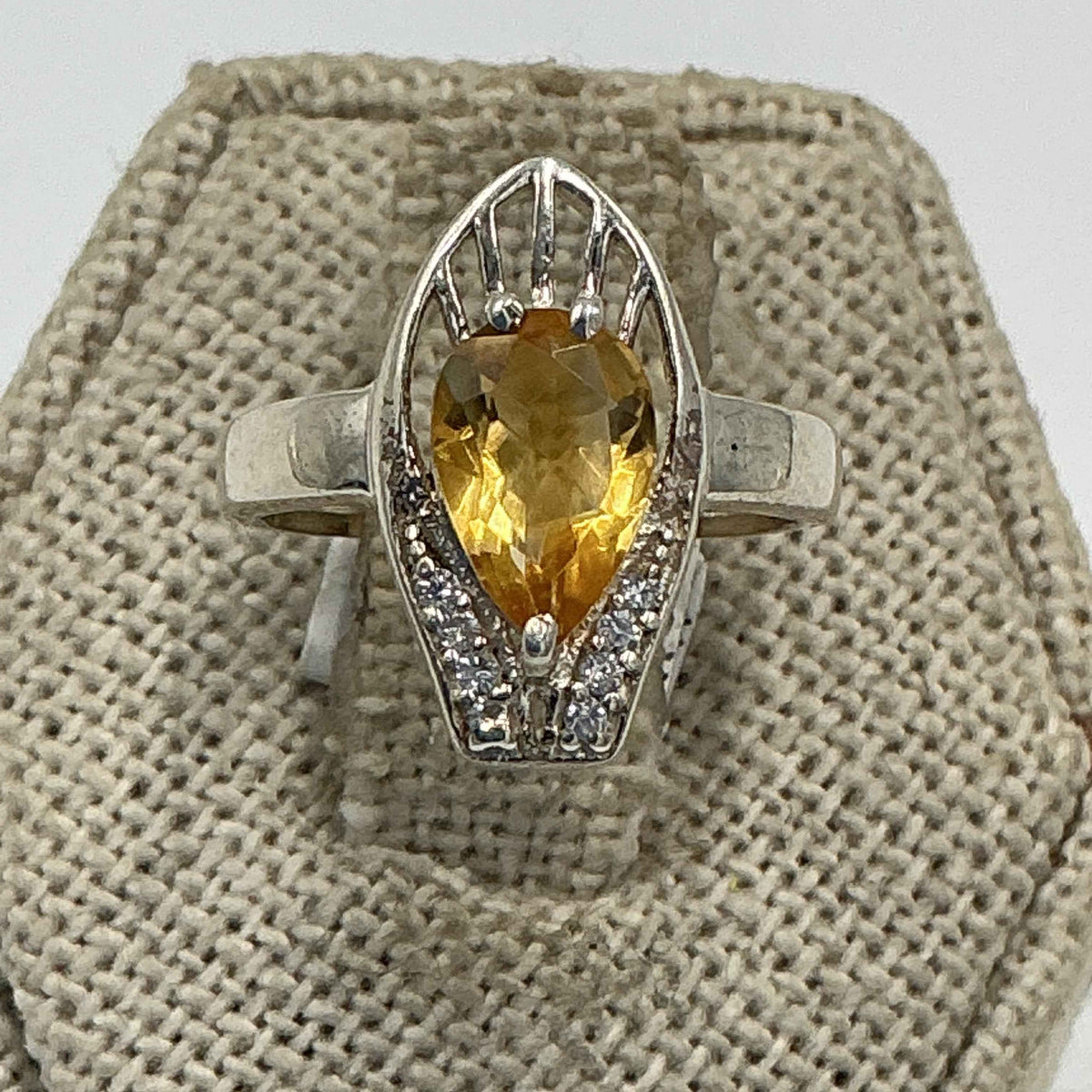 Sterling Silver Citrine Sunshine Cathedral Ring – Size 5 – Abundance, Confidence & Personal Power by Sacred Crystals
