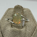 Sterling Silver Ethiopian Opal Split-Band Ring – Size 10 – Intuition, Inspiration & Emotional Balance by Sacred Crystals