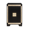 Lively - Nightstand With Glitter Detail And Thick Bar Handle Hardware - Black by Unique Piece Furniture