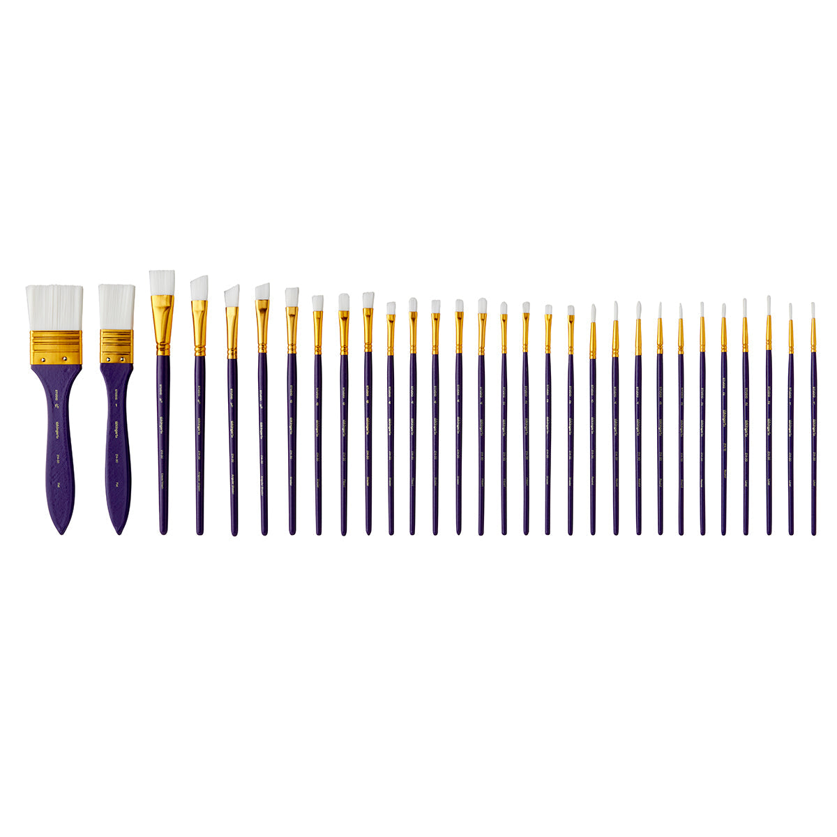 Studio White Nylon Brush Set - Acrylic & Watercolor - 30 pc by KINGART