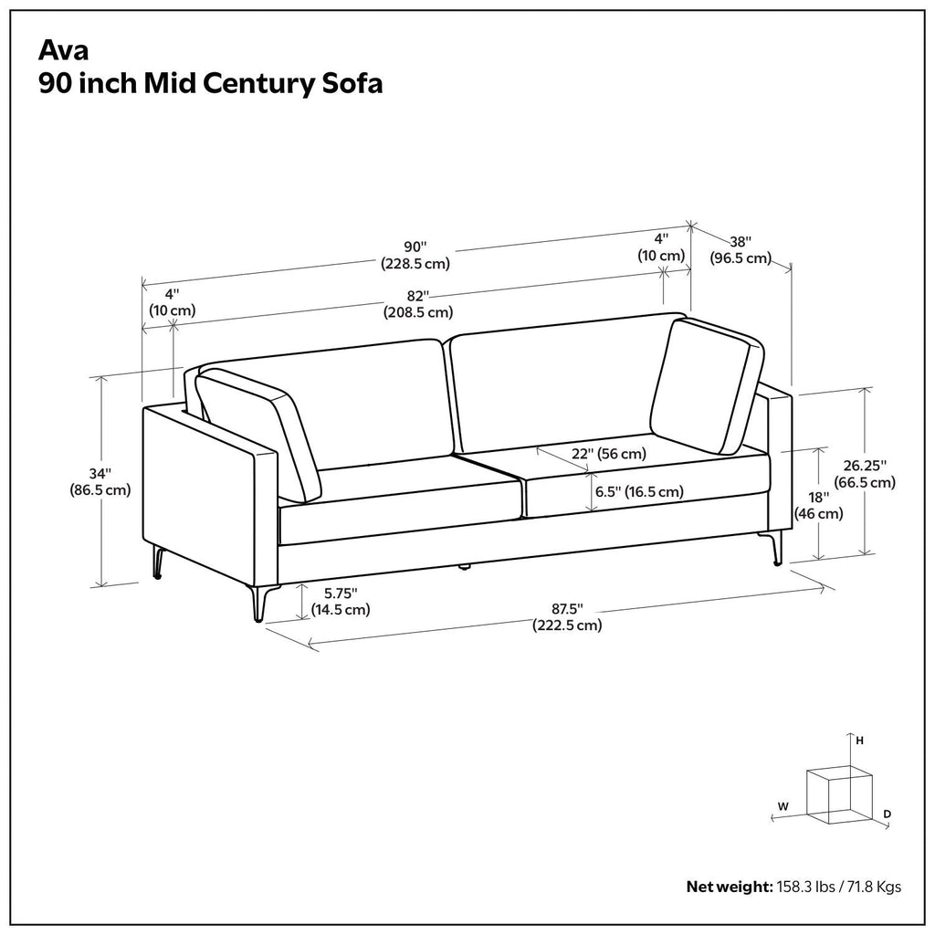 Ava - Mid Century Sofa, Upholstered by Unique Piece Furniture