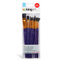 Studio Black Nylon Brush Set - Acrylic & Watercolor - 10 pc by KINGART