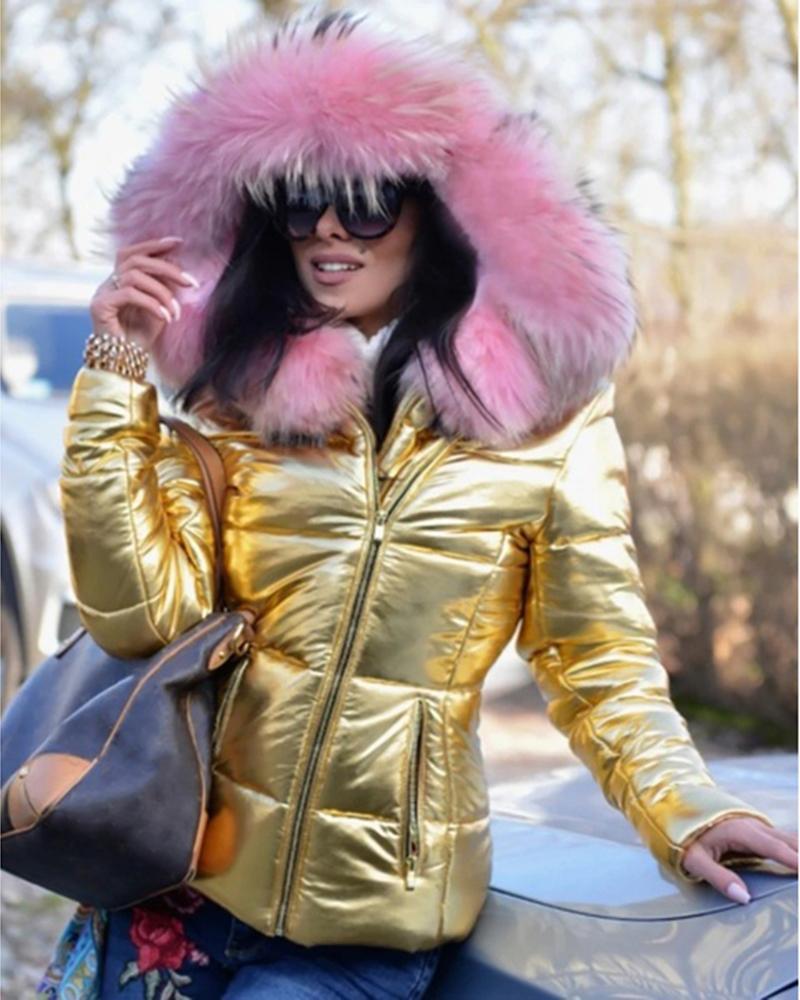 Women's New Creative Down Hood Large Coats by Wshirt