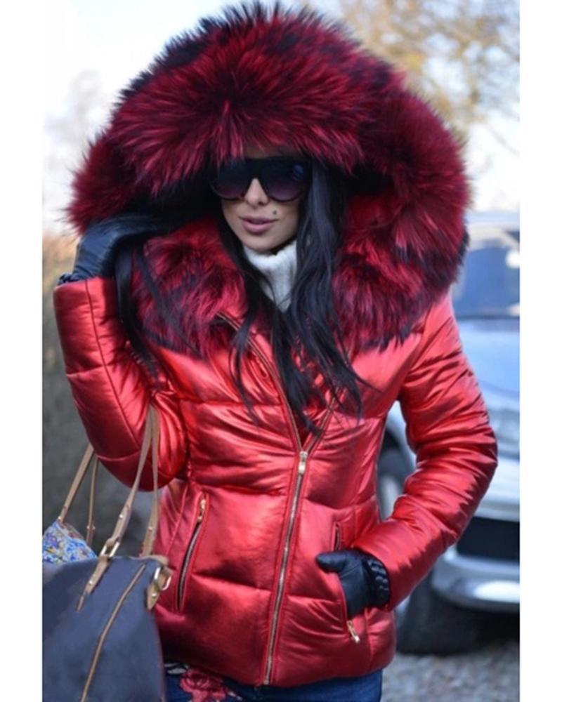 Women's New Creative Down Hood Large Coats by Wshirt