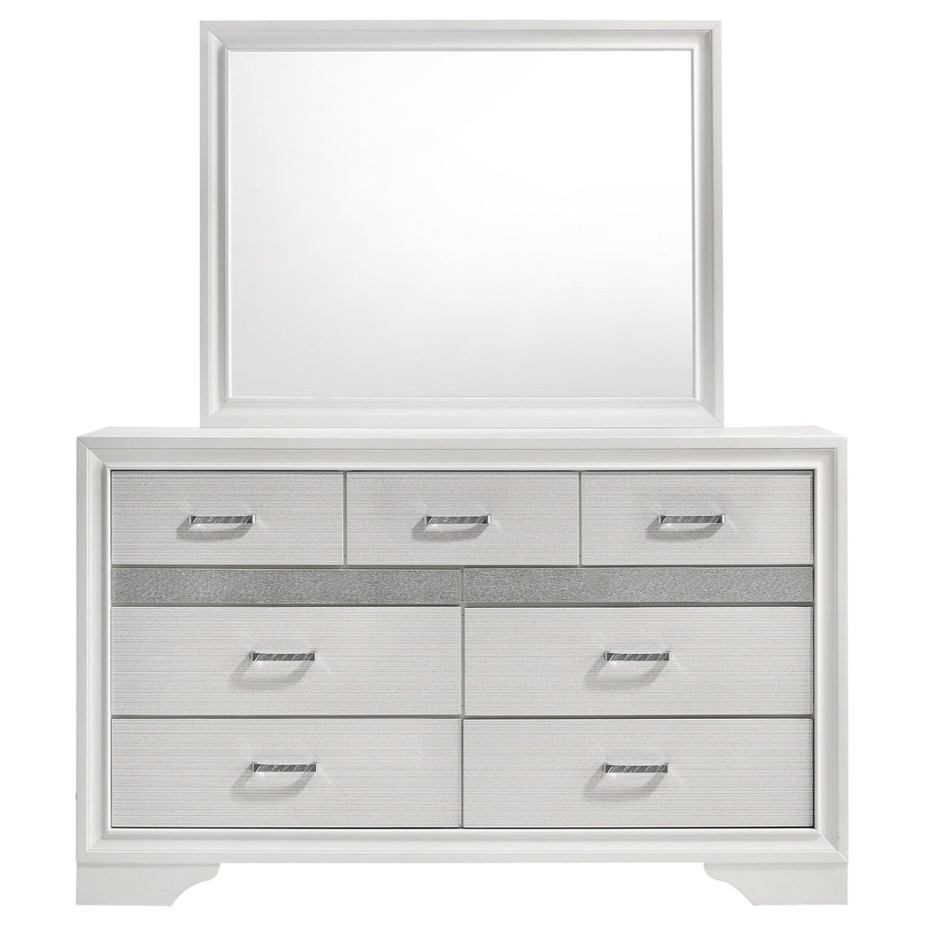 Miranda 7-drawer Dresser with Mirror White by Unique Piece Furniture