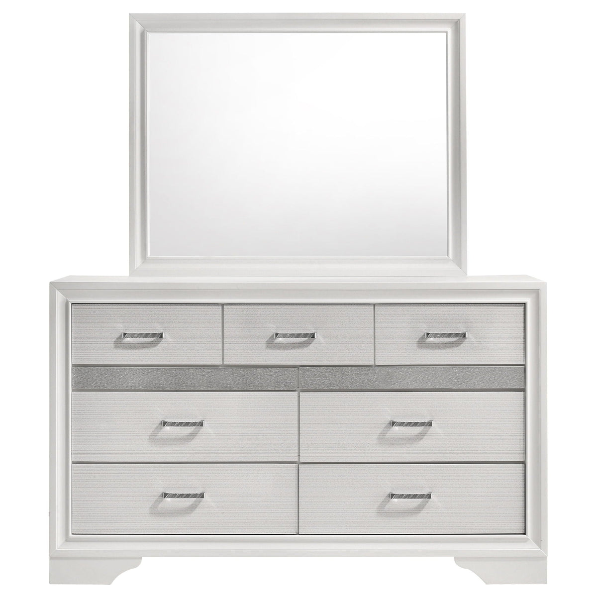 Miranda 7-drawer Dresser with Mirror White by Unique Piece Furniture