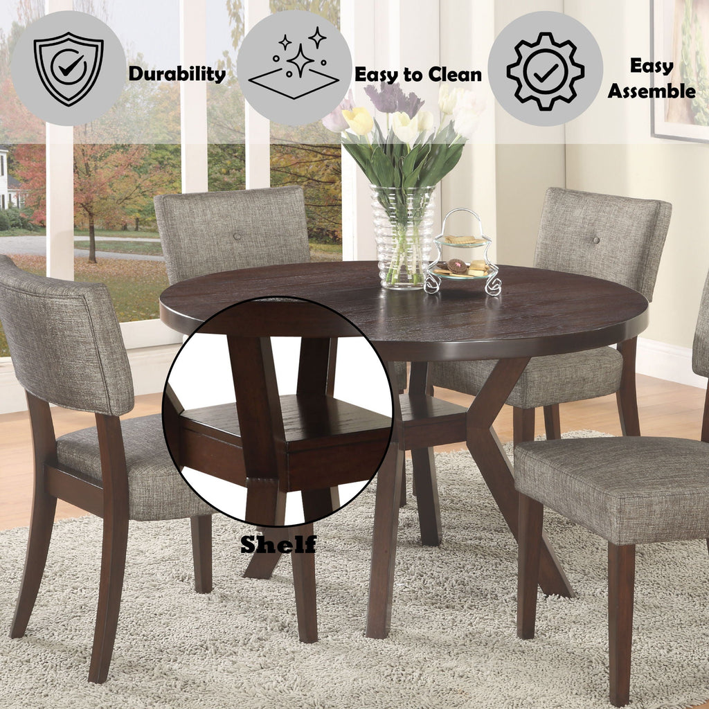 Drake - 5 Pieces Dining Room Set - Espresso / Gray by Unique Piece Furniture