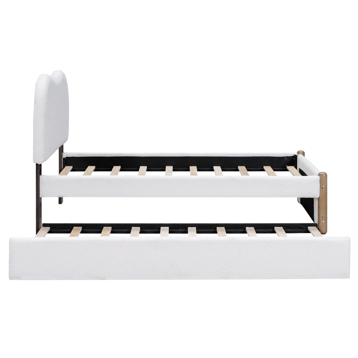 Upholstered Platform Bed With Wood Supporting Feet And Trundle by Unique Piece Furniture