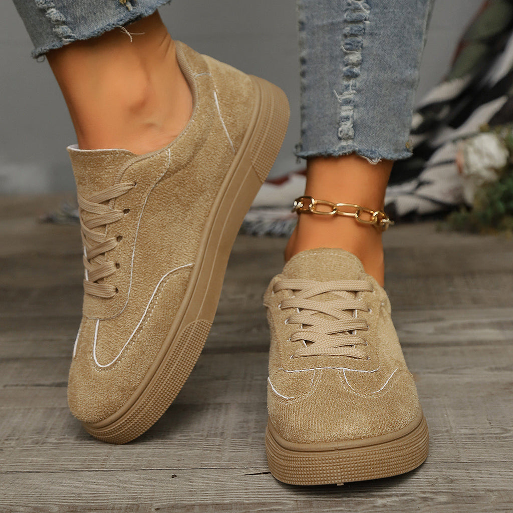 Women’s Round Toe Elegant Student Casual Lace-Up Shoes by FitiqueFit