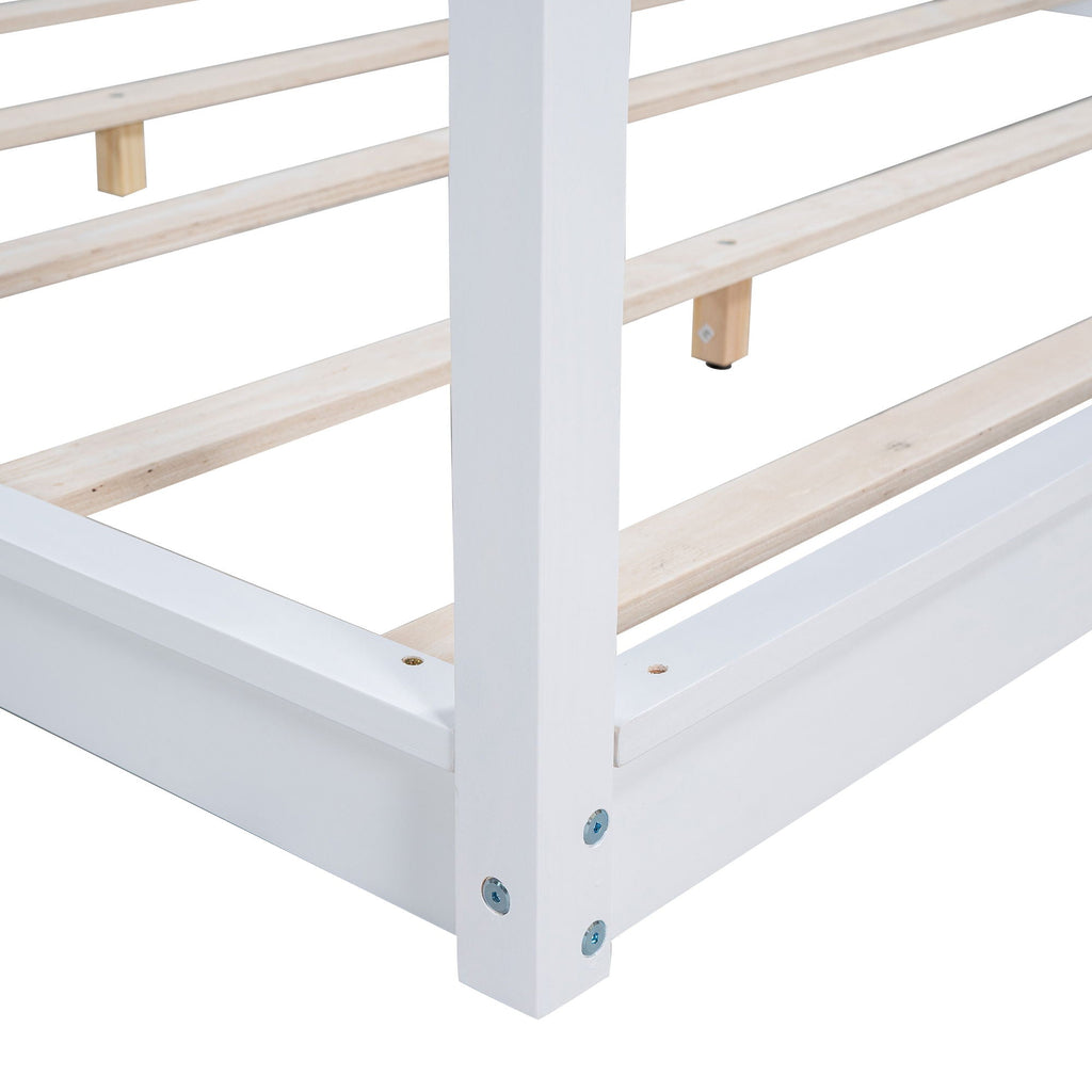 Wood Canopy Platform Bed With Support Legs And Airflow Slats by Unique Piece Furniture