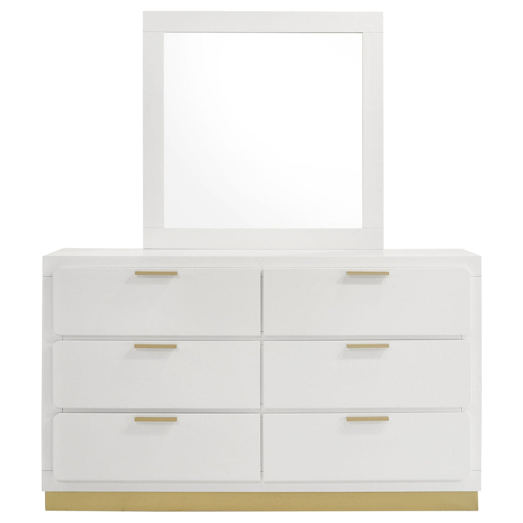 Caraway 6-drawer Dresser with Mirror White by Unique Piece Furniture