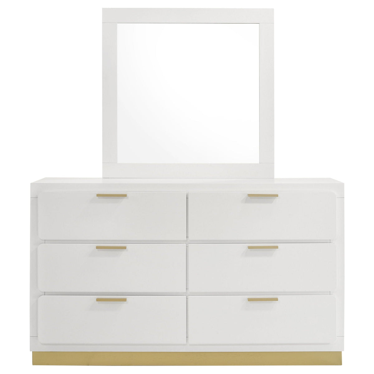 Caraway 6-drawer Dresser with Mirror White by Unique Piece Furniture