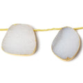 21x17-30x26mm Gold Leafed White Drusy freeform strand of 5 beads by The Bead Traders