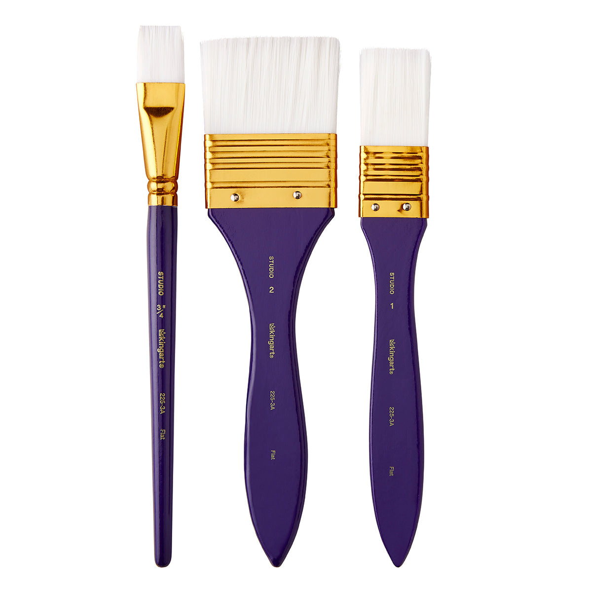 Studio Mixed Media White Nylon Brush Set - 3 pc by KINGART