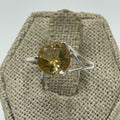 Sterling Silver Round Citrine Split Band Ring – Size 6 – Abundance, Confidence & Vitality by Sacred Crystals