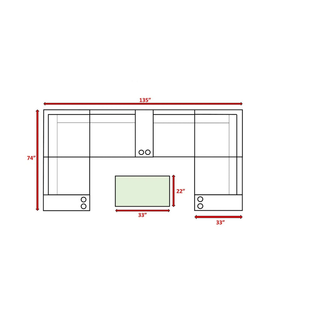 Outdoor Wicker Sectional With Weather Resistant Cushions And Table by Unique Piece Furniture
