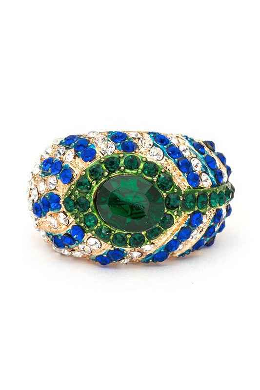 Crystal Feather Stretch Ring by Wild and Free Boutique