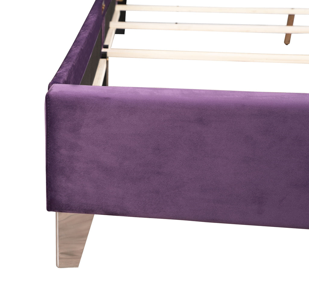 Upholstered Nailhead Trim Chic Bed by Unique Piece Furniture