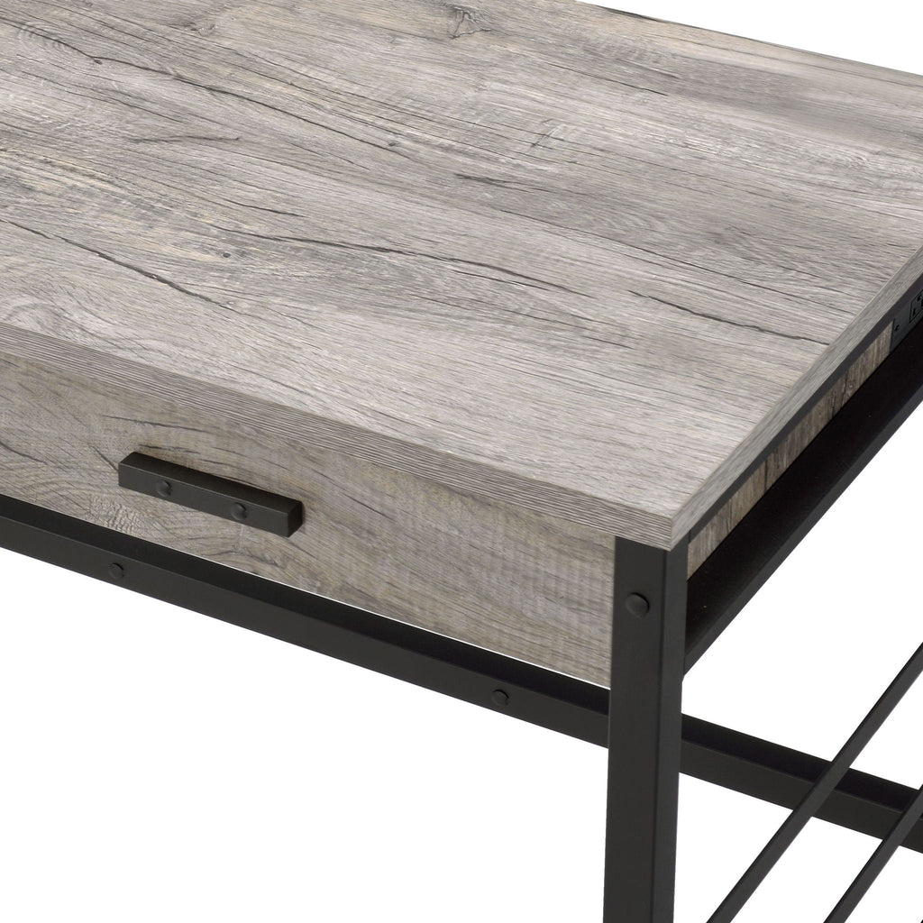 Disho - Weathered Writing Desk With USB - Oak by Unique Piece Furniture