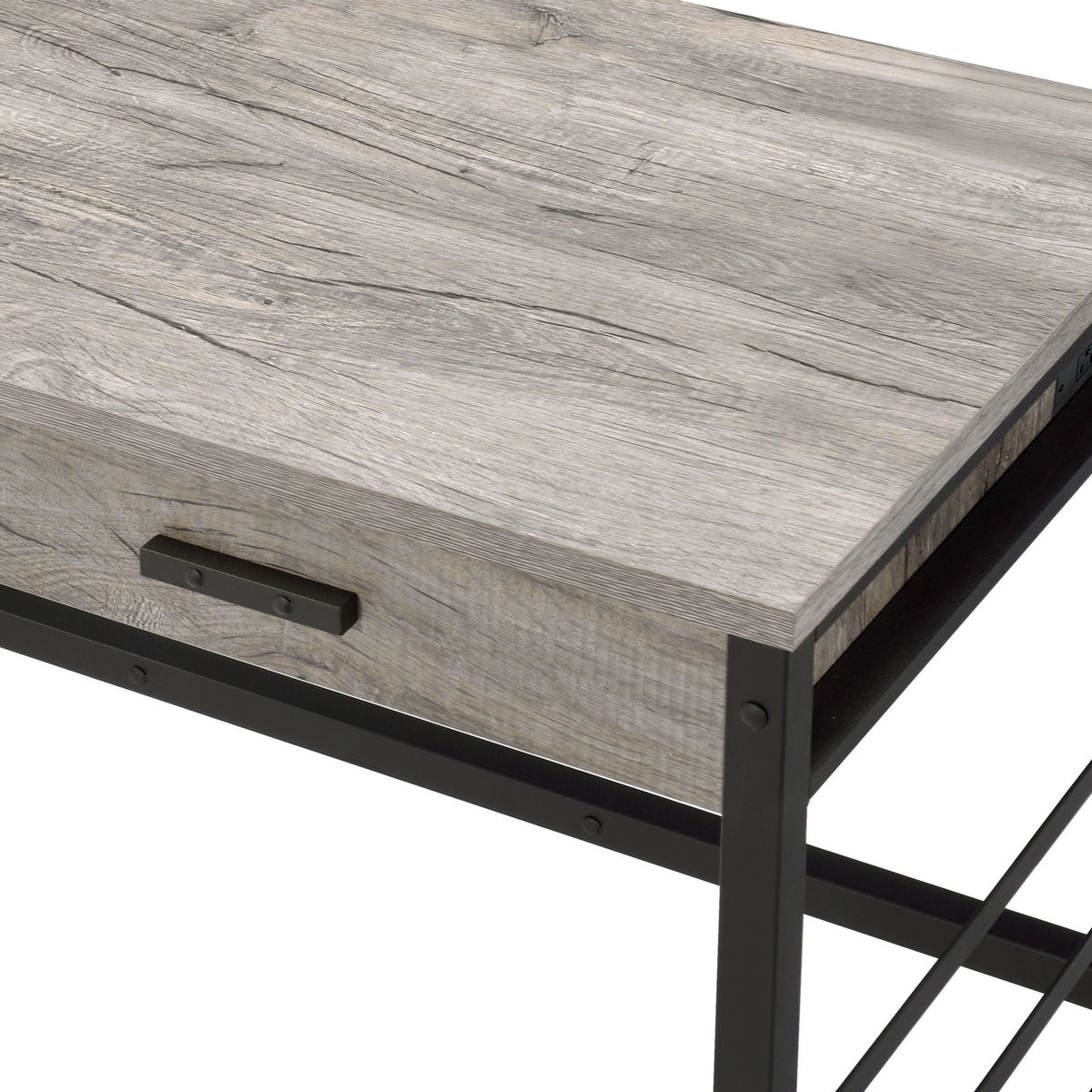 Disho - Weathered Writing Desk With USB - Oak by Unique Piece Furniture
