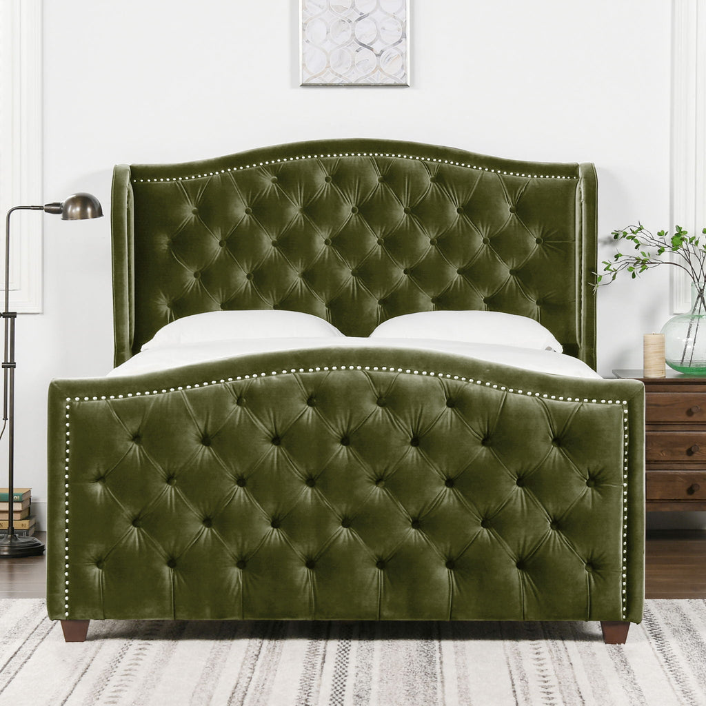Marcella - Upholstered Shelter Headboard Bed Set by Unique Piece Furniture