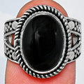 Premium Quality Natural Black Onyx Ring size-7 R-1732 23-ER10325 by DESIRE GEM