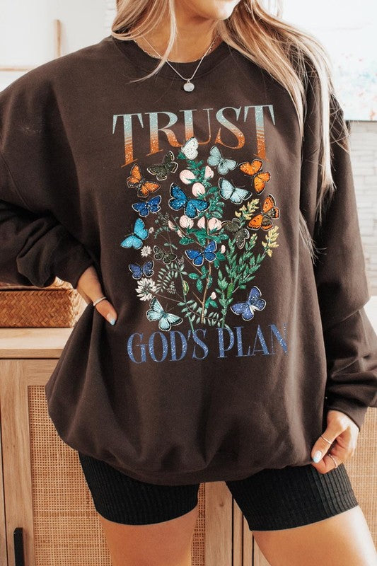 Trust God's Plan Christian Graphic Sweatshirt by Wild and Free Boutique