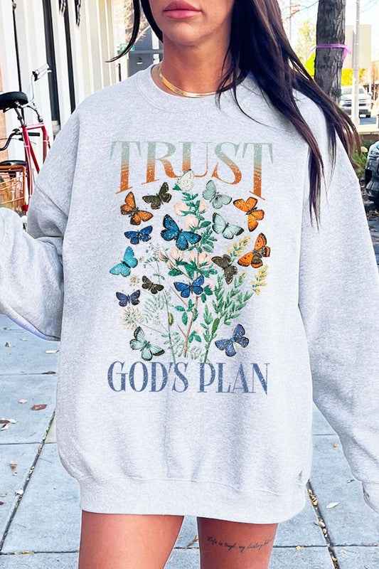 Trust God's Plan Christian Graphic Sweatshirt by Wild and Free Boutique