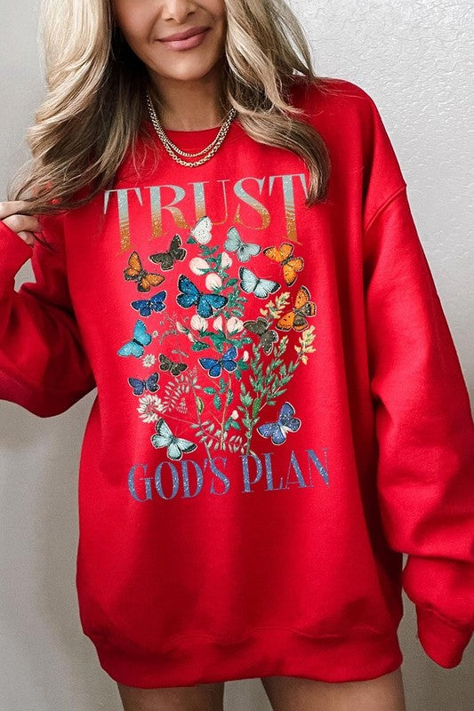 Trust God's Plan Christian Graphic Sweatshirt by Wild and Free Boutique