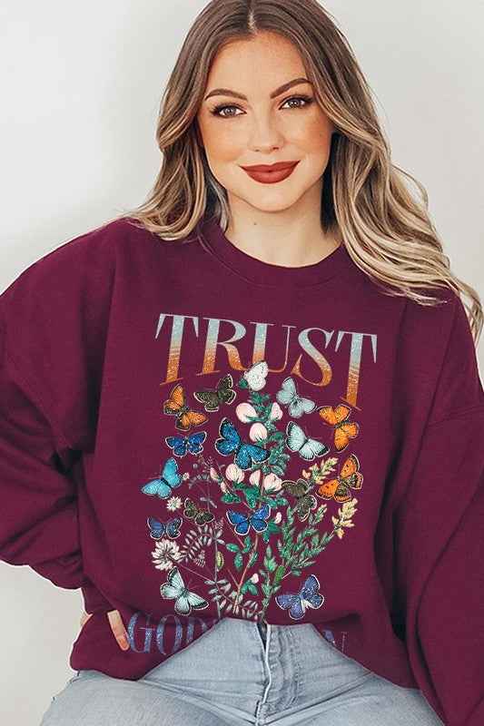 Trust God's Plan Christian Graphic Sweatshirt by Wild and Free Boutique
