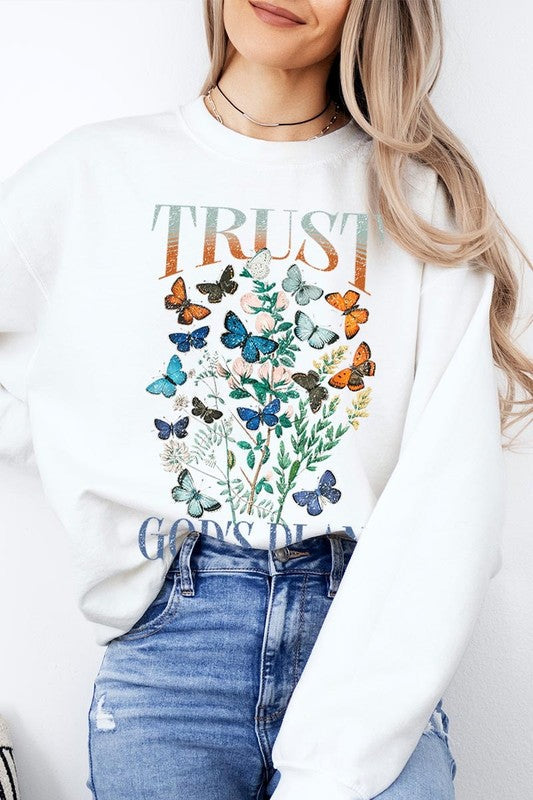 Trust God's Plan Christian Graphic Sweatshirt by Wild and Free Boutique