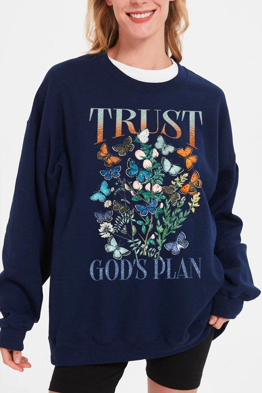 Trust God's Plan Christian Graphic Sweatshirt by Wild and Free Boutique
