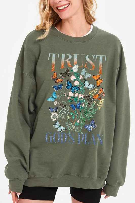 Trust God's Plan Christian Graphic Sweatshirt by Wild and Free Boutique