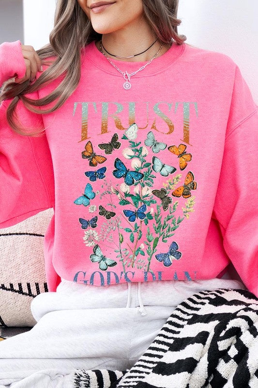 Trust God's Plan Christian Graphic Sweatshirt by Wild and Free Boutique