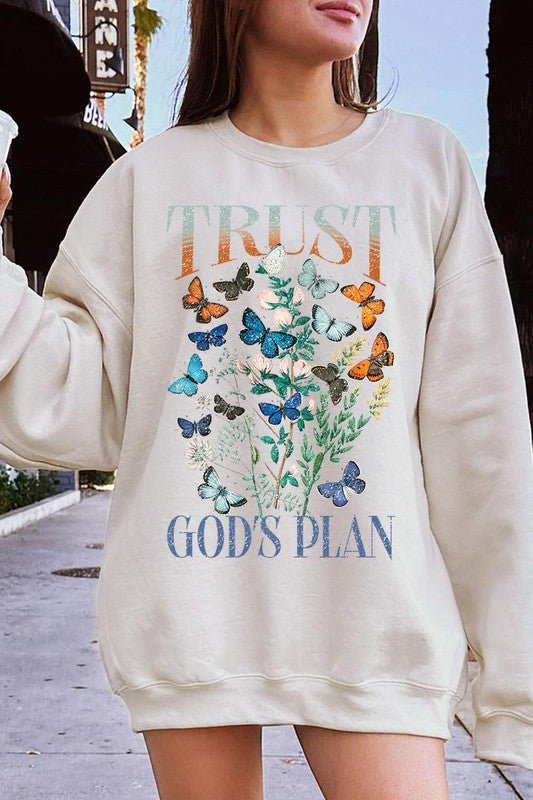 Trust God's Plan Christian Graphic Sweatshirt by Wild and Free Boutique