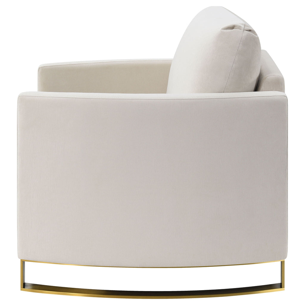 Corliss Upholstered Curved Track Arm Chair Beige by Unique Piece Furniture