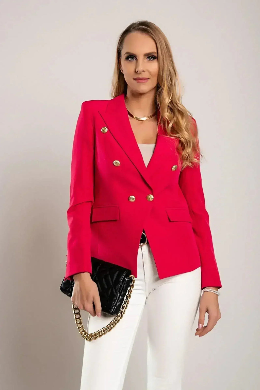 Fuchsia Caorla Red Blazer - Italian Made | Sizes S-3XL by Femstylo