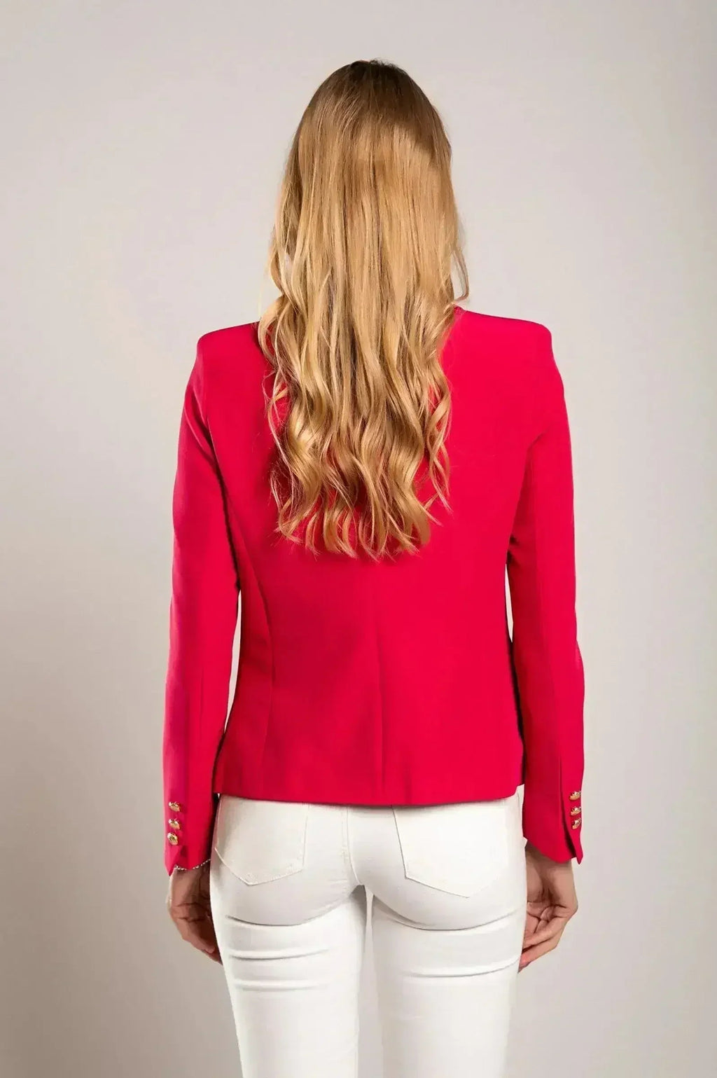 Fuchsia Caorla Red Blazer - Italian Made | Sizes S-3XL by Femstylo