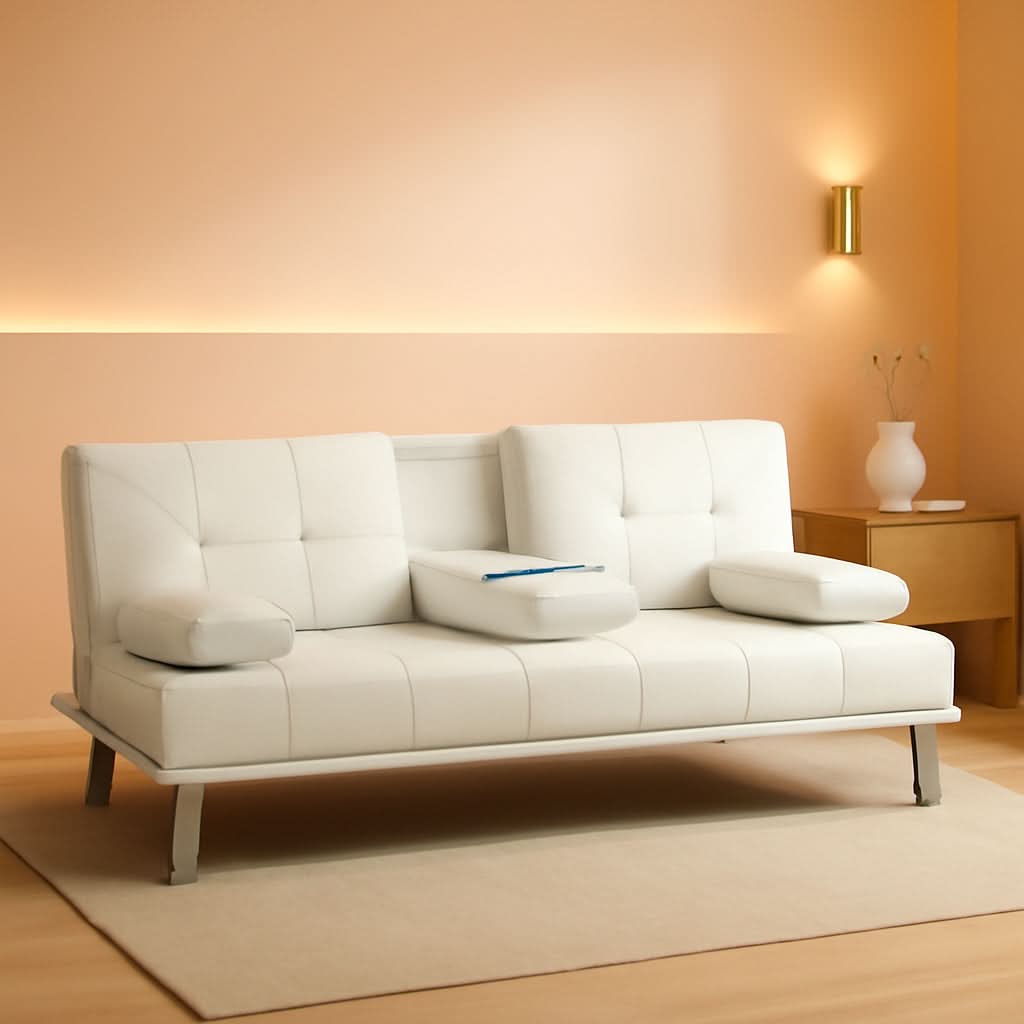 Convertible Sofa Bed With Cup Holders And Adjustable Back by ShipItFurniture