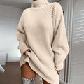 Solid Turtleneck Long Sweater Winter Warm Women Sweater Dress See size chart under “more details” by The Fashion Celestial