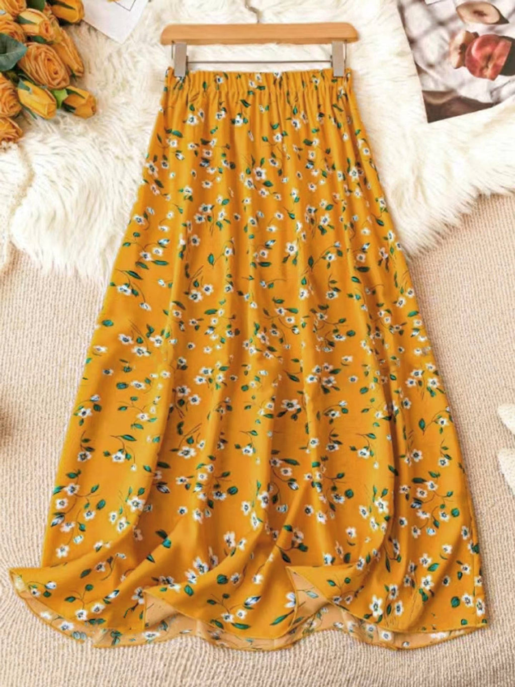 High Waist Slim Floral Maxi Skirt by SLATE Boutique & Gifts