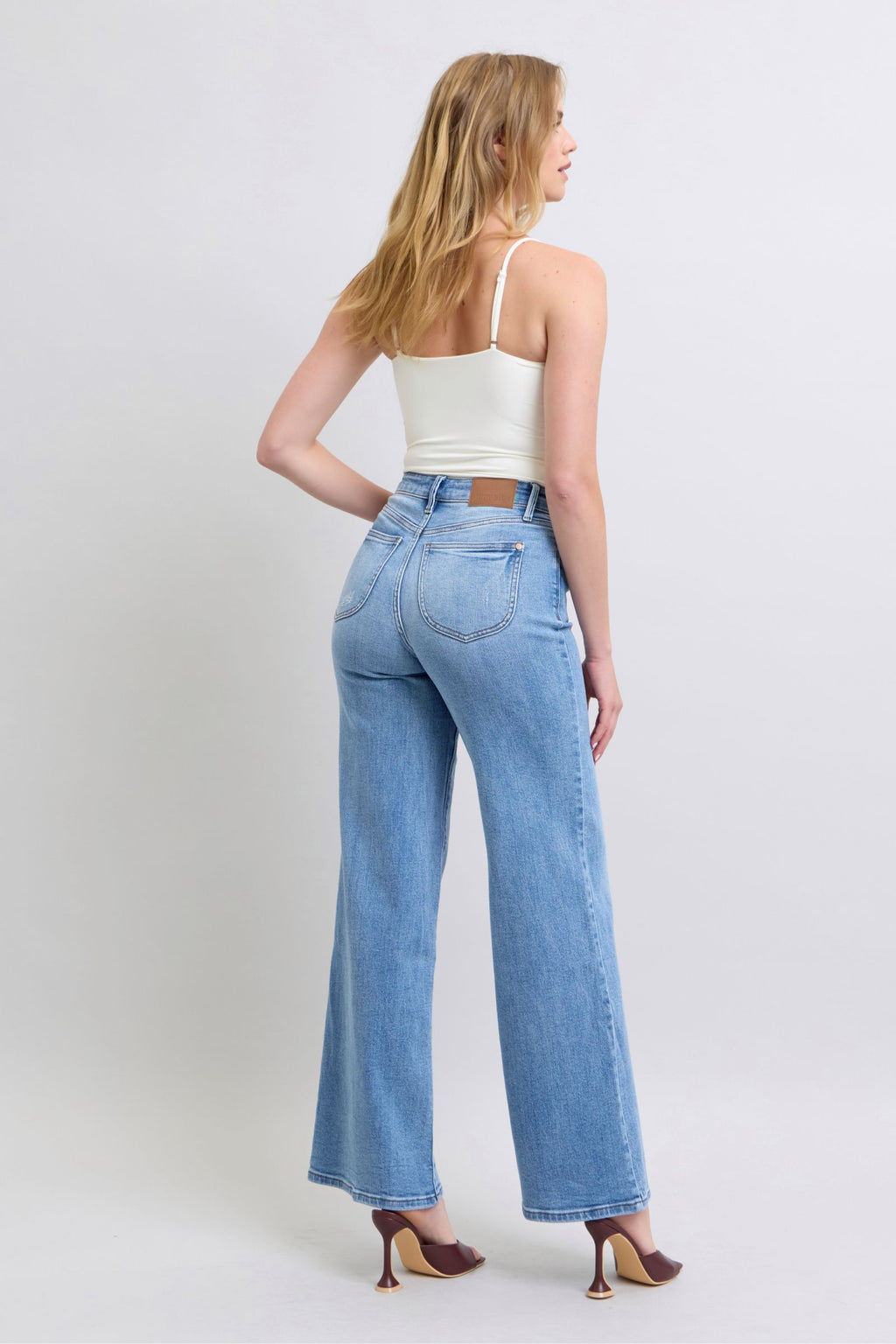 Judy Blue Full Size Wide Leg Jeans with Pockets by Wild and Free Boutique