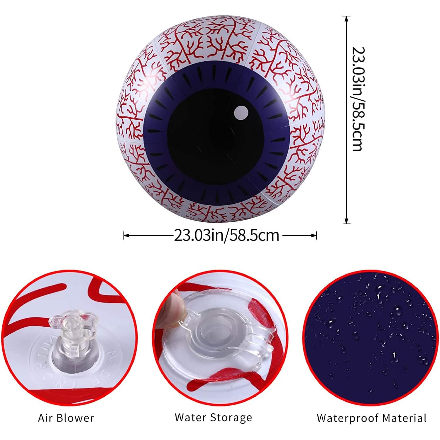 24-Inch Halloween Inflatable Ghost Eyeball Decor by DailySale