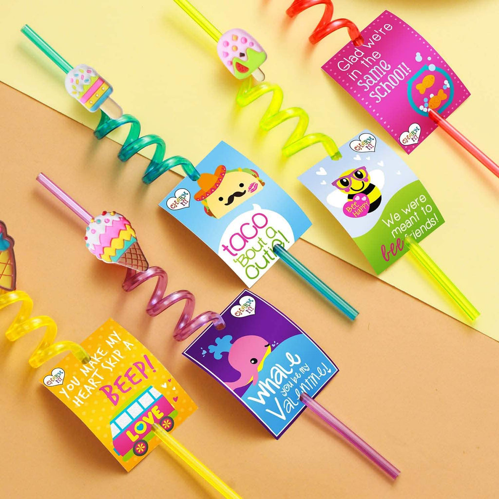 24-Pack: Reusable Ice Cream Straws for Birthday Party Supplies by DailySale