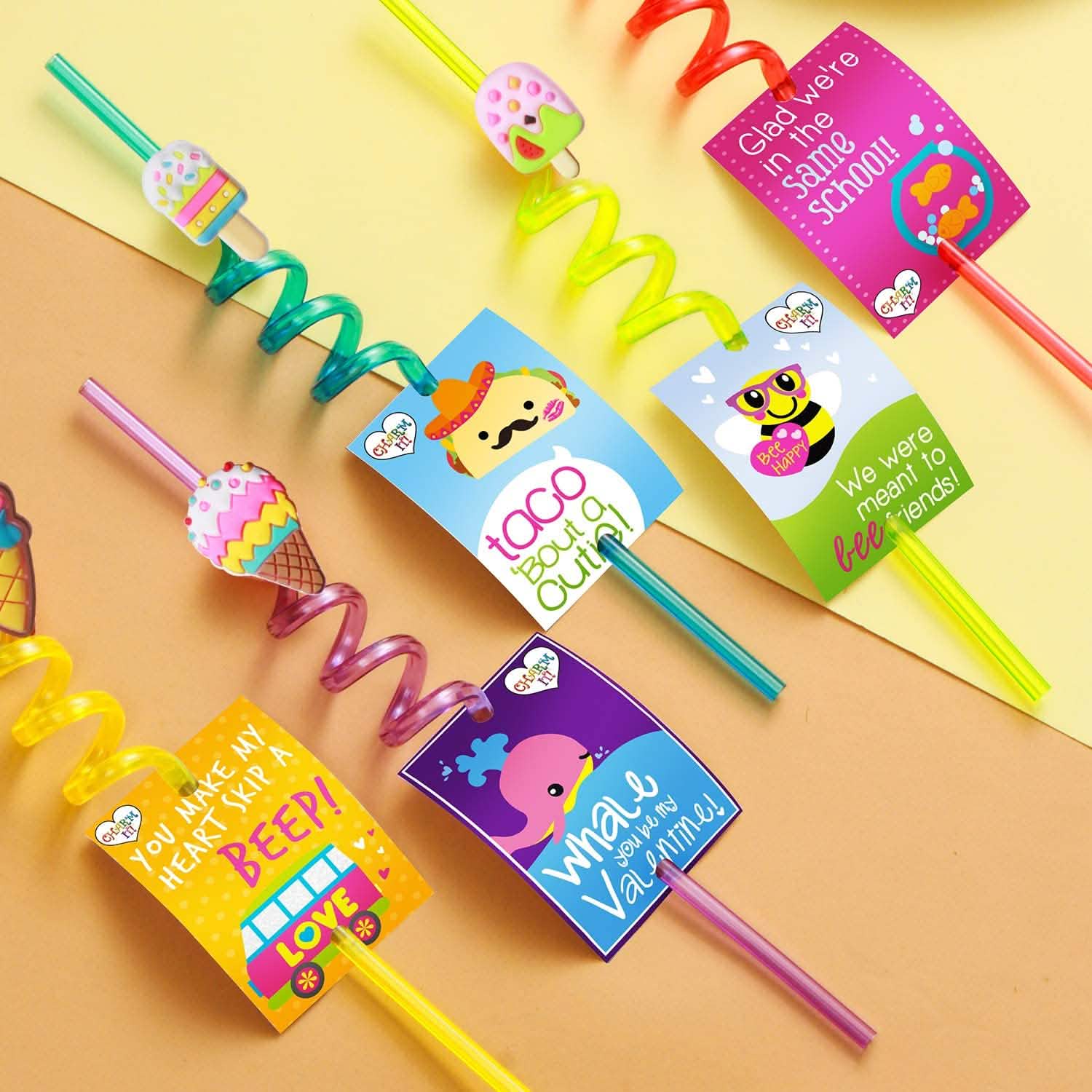24-Pack: Reusable Ice Cream Straws for Birthday Party Supplies by DailySale