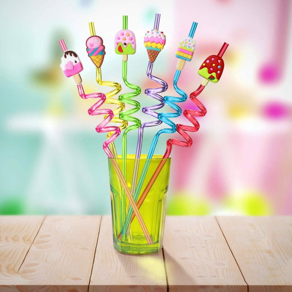 24-Pack: Reusable Ice Cream Straws for Birthday Party Supplies by DailySale