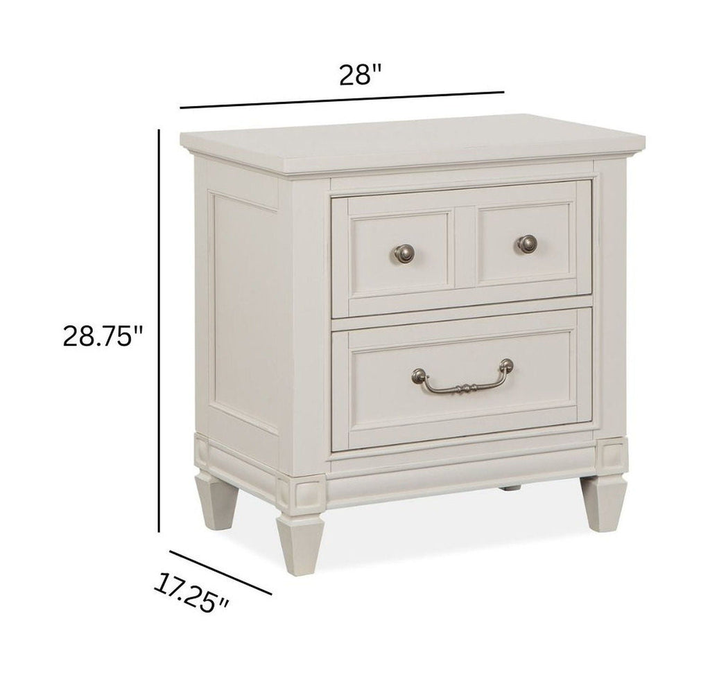 Willowbrook - Drawer Nightstand - Egg Shell White With Slight Rub Through by Unique Piece Furniture