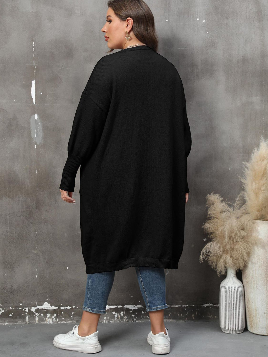 Plus Size Long Sleeve Pocketed Cardigan by Wild and Free Boutique