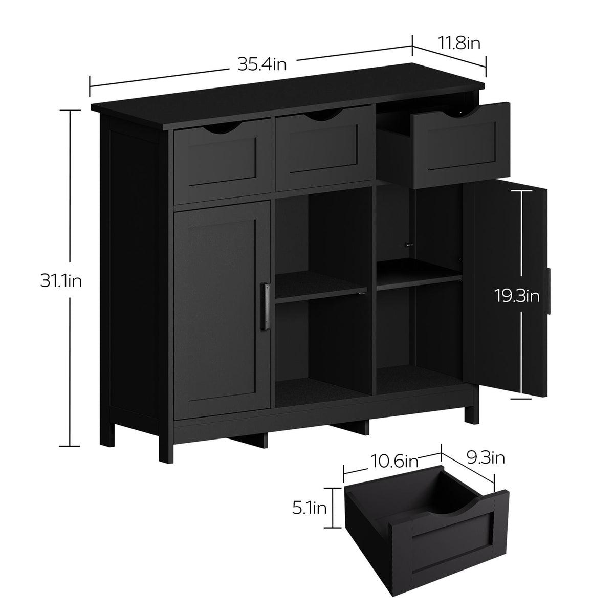 Storage Cabinets, Wooden Floor Cabinet, With Drawers And Shelves Storage Cabinets, Accent Cabinet For Living Room, Bedroom, Bathroom Furniture Home Decor by Unique Piece Furniture