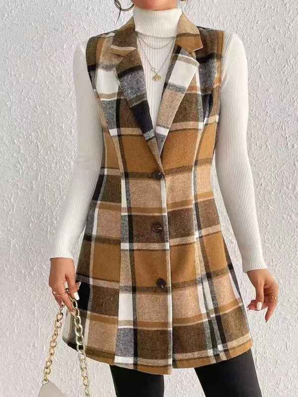 Plaid Sleeveless Vest by Wild and Free Boutique